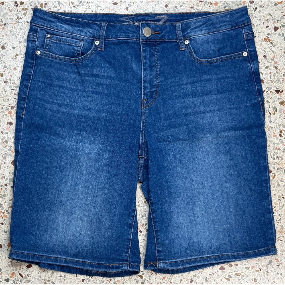 Seven7 Weekend Bermuda Women's 5‎ Pocket Denim Shorts Size 16